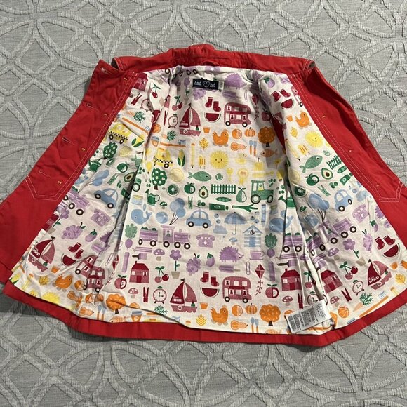 Little Bird By Jools Oliver 3-4Y Red Retro Peacoat Jacket - Picture 4 of 9